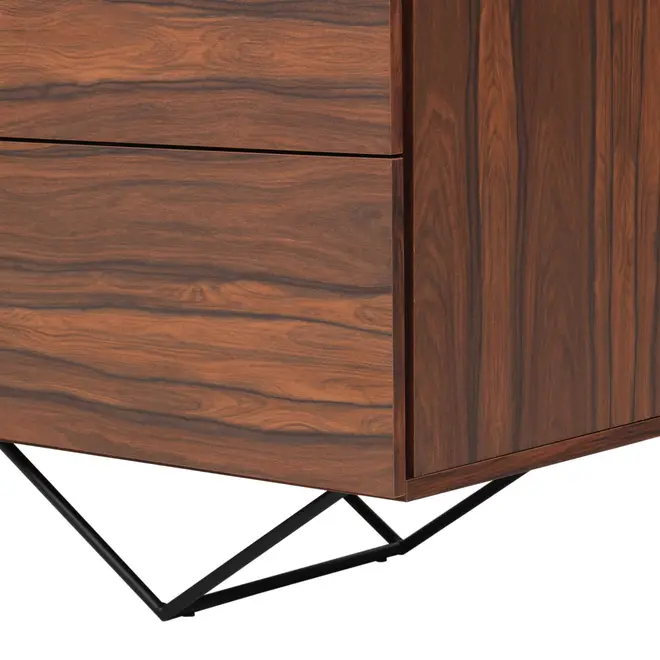 BUFFET 4 PORTAS BASCULANTES 1,60 M X 45 CM HEPTA - PAU FERRO/PRETO - Foto 16