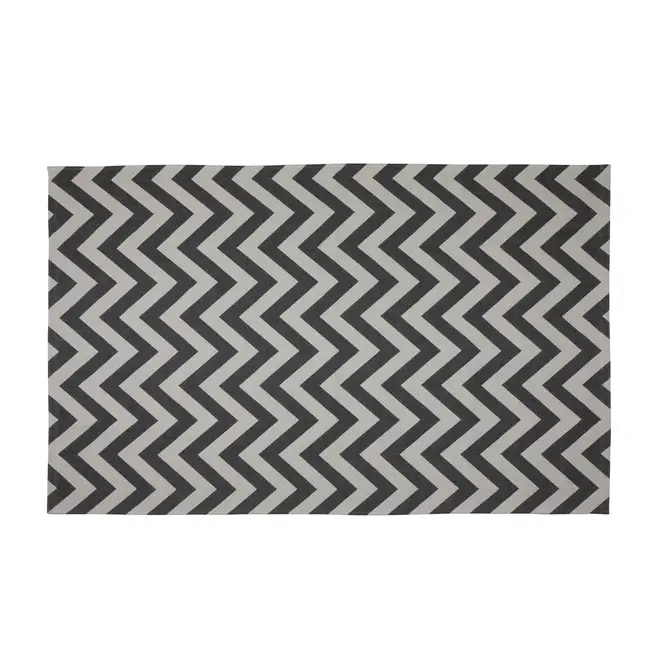 TAPETE 1,32 M X 2 M ZIGUE - OFF WHITE/ CINZA - Foto 1