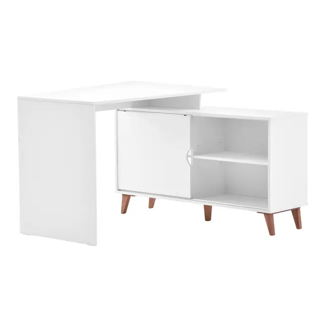 MESA COM BALCÃO 1 PORTA DE CORRER 1,20 M X 1,20 M LIN - BRANCO/NOZES - Foto 2