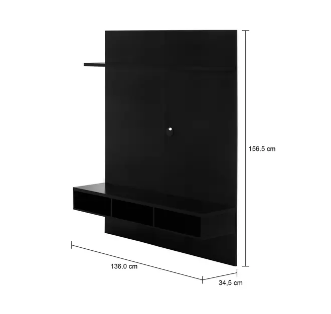 PAINEL PARA TV DE ATÉ 50 POLEGADAS 1,36 M CELL - PRETO/PRETO - Foto 3
