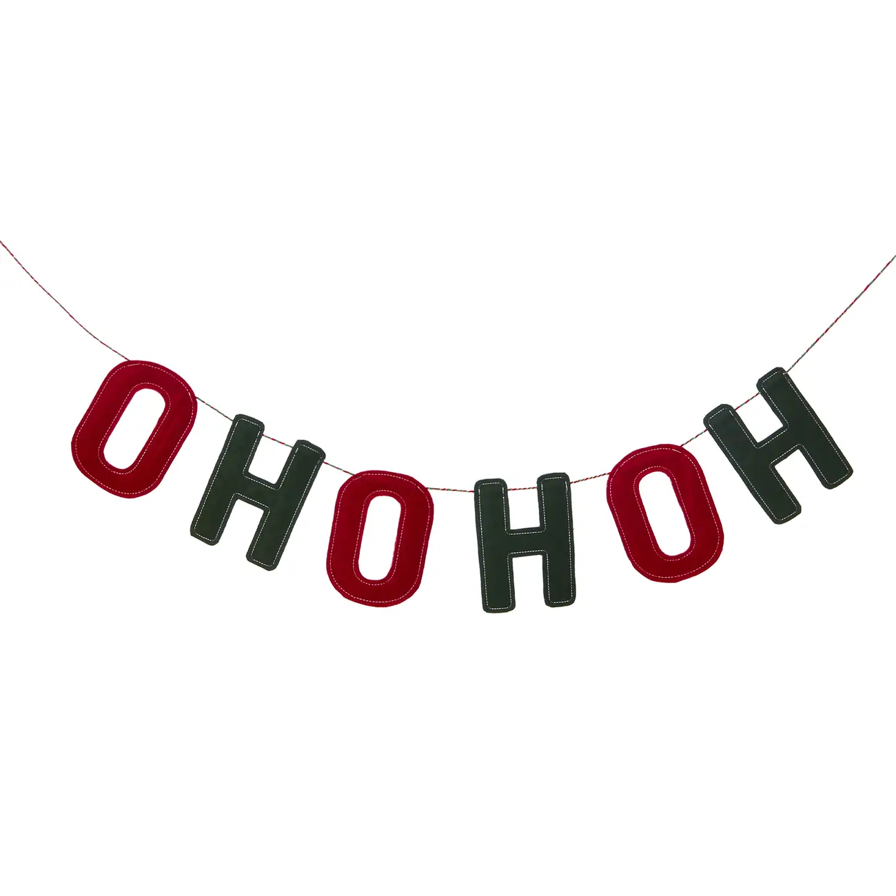 CORDÃO DECORATIVO HO HO HO BORDAR, AMAR E CELEBRAR - VERDE/VERMELHO - Foto 3