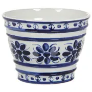 VASO 20 CM MONTE SIÃO - BRANCO/AZUL - Foto 1