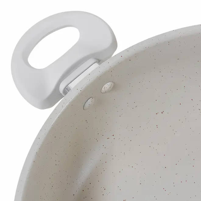 PANELA INDUÇÃO WOK COM TAMPA 28 CM CHEF - OFF WHITE/INCOLOR - Foto 11