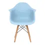 CADEIRA COM BRAÇOS EASY WOOD - FAIA/AZUL CLARO - Foto 2
