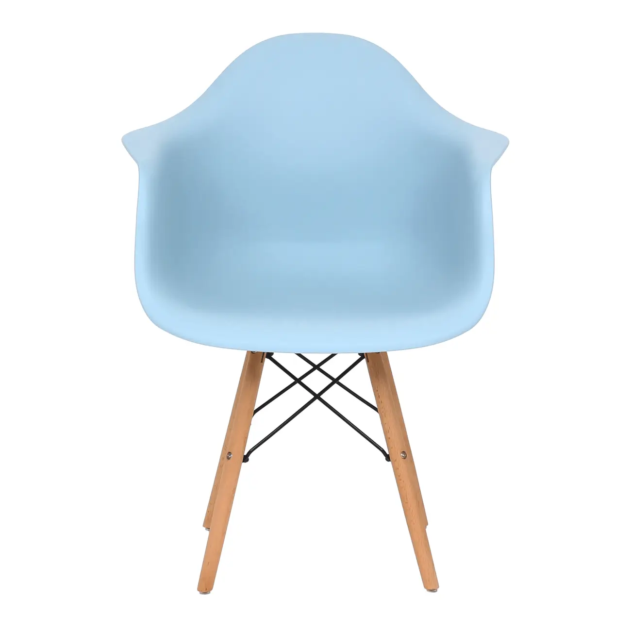 CADEIRA COM BRAÇOS EASY WOOD - FAIA/AZUL CLARO - Foto 2