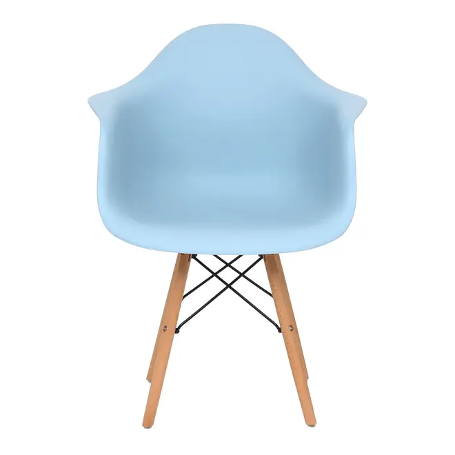 CADEIRA COM BRAÇOS EASY WOOD - FAIA/AZUL CLARO - Foto 2