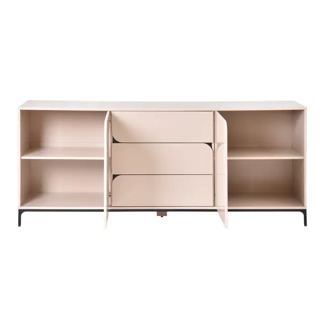 BUFFET 2 PORTAS/3 GAVETAS 1,80 M X 45 CM NASH - AREIA/PRETO - Foto 2