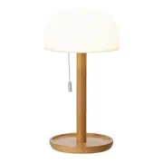 LUMINÁRIA DE MESA LED RECARREGÁVEL STELLA - BAMBU/BRANCO - Foto 3