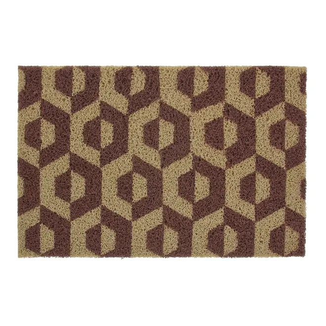 CAPACHO 40 CM X 60 CM LADRILHAR - BEGE/MARROM - Foto 1