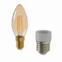 LÂMPADA VELA FILAMENTO E14 E27 3W 220V LUZ AMARELA TASCHIBRA - HANBAR - Foto 20