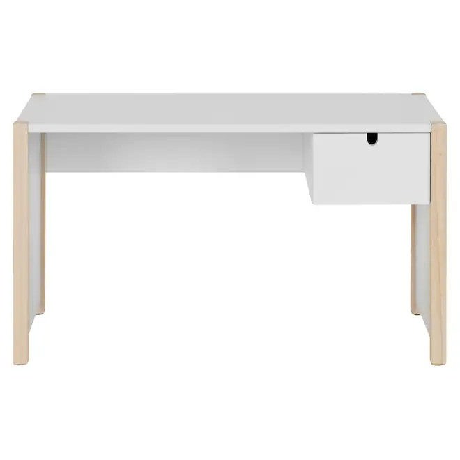 ESCRIVANINHA INFANTIL 1 GAVETA 86 CM X 40 CM PIN PLAY - NATURAL WASHED/BRANCO - Foto 1