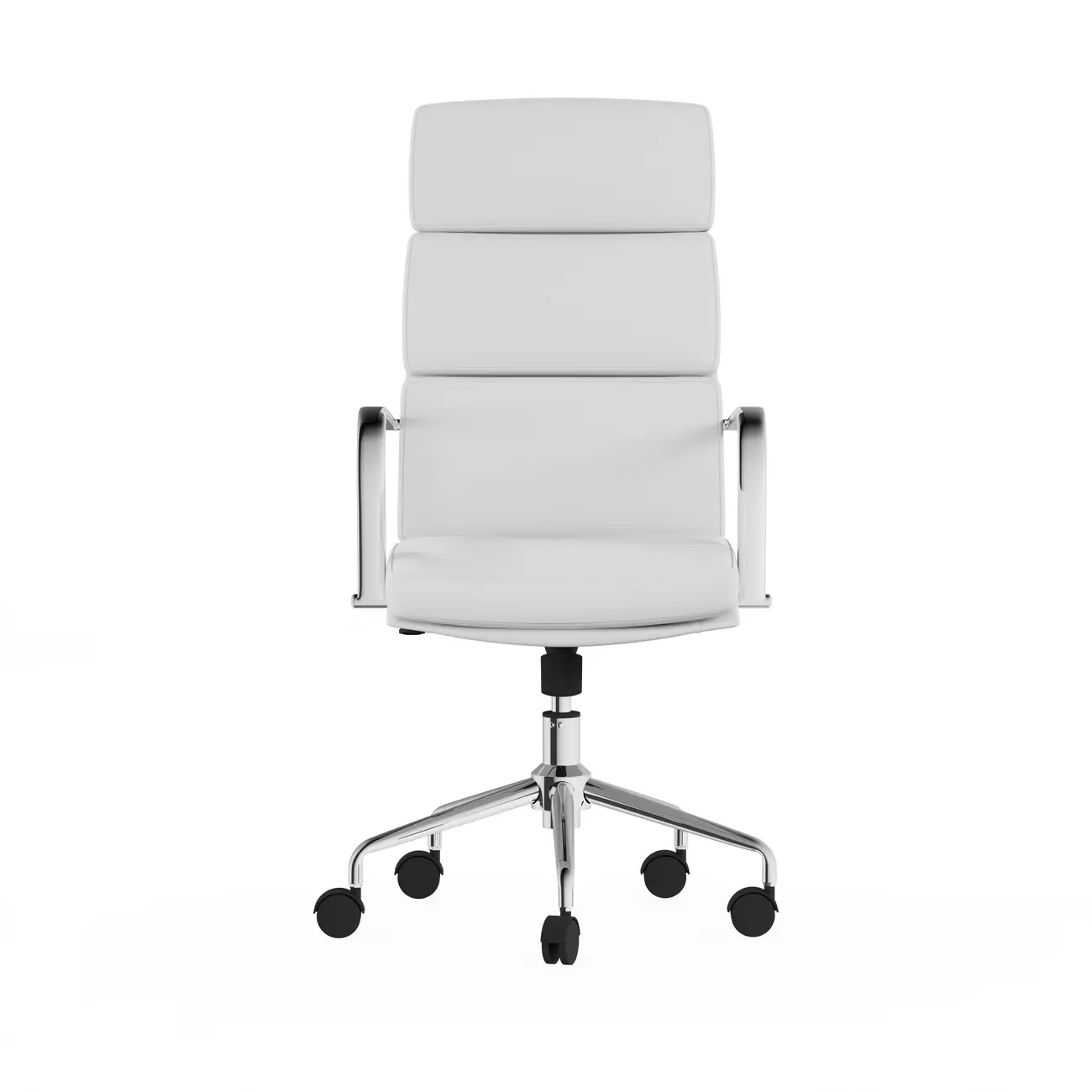 CADEIRA DE ESCRITÓRIO ALTA CEO - CROMADO/BRANCO - Foto 1