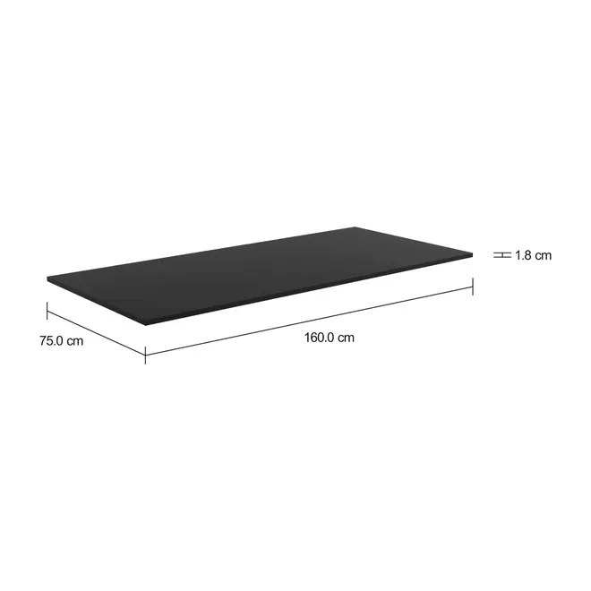 TAMPO DE MESA MADEIRA 1,60 M X 75 CM METRIC - PRETO - Foto 2