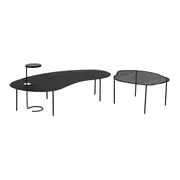 CONJUNTO MESA DE CENTRO/LATERAL PINGO II - PRETO - Foto 1