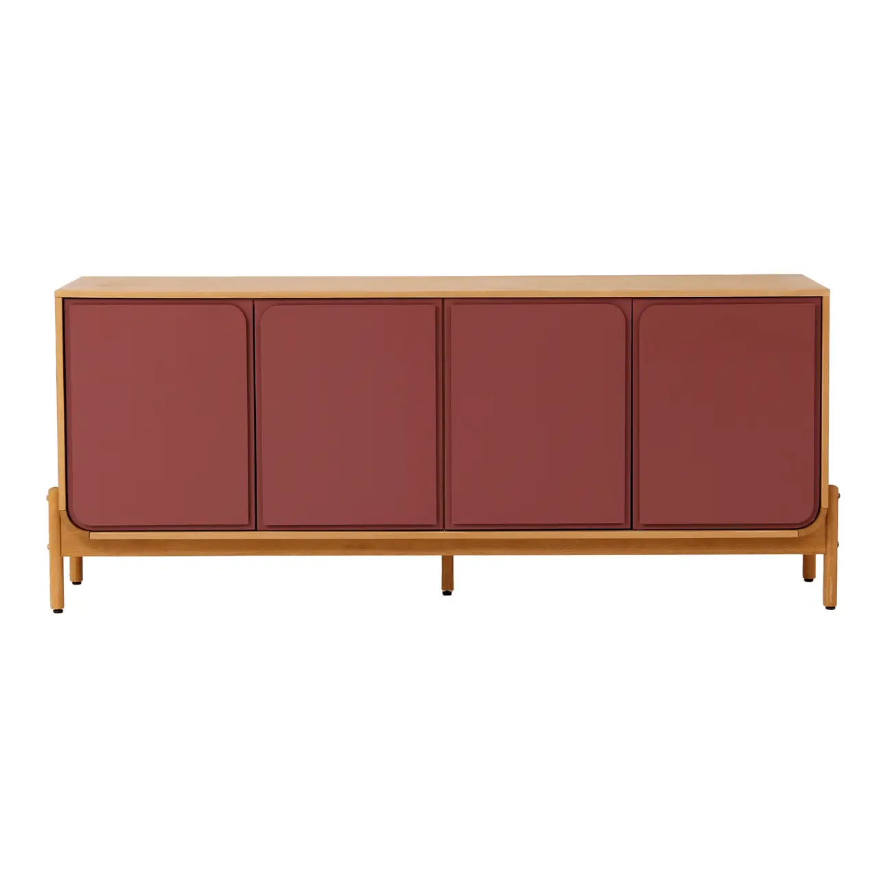 BUFFET 4 PORTAS 1,87 M X 45 CM ANTÚRIO - MACCHIATO/RODONITA - Foto 1