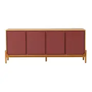 BUFFET 4 PORTAS 1,87 M X 45 CM ANTÚRIO - MACCHIATO/RODONITA - Foto 1