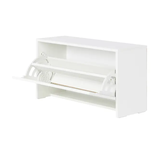 SAPATEIRA EMPILHÁVEL 1 PORTA BASCULANTE BOOZ - BRANCO - Foto 3