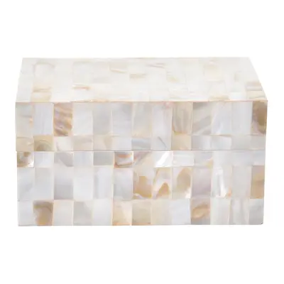CAIXA DECORATIVA 15 CM X 10 CM X 6 CM MADREPÉROLA