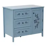 CÔMODA 3 GAVETAS/1 PORTA 93 CM X 53 CM BOUQUET XODÓ - BLEU CENDRÉ/MULTICOR - Foto 7