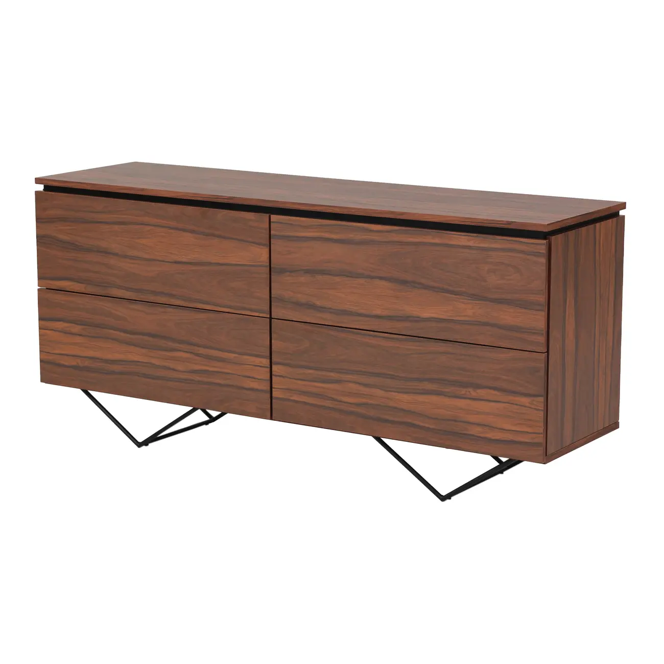 BUFFET 4 PORTAS BASCULANTES 1,60 M X 45 CM HEPTA - PAU FERRO/PRETO - Foto 2
