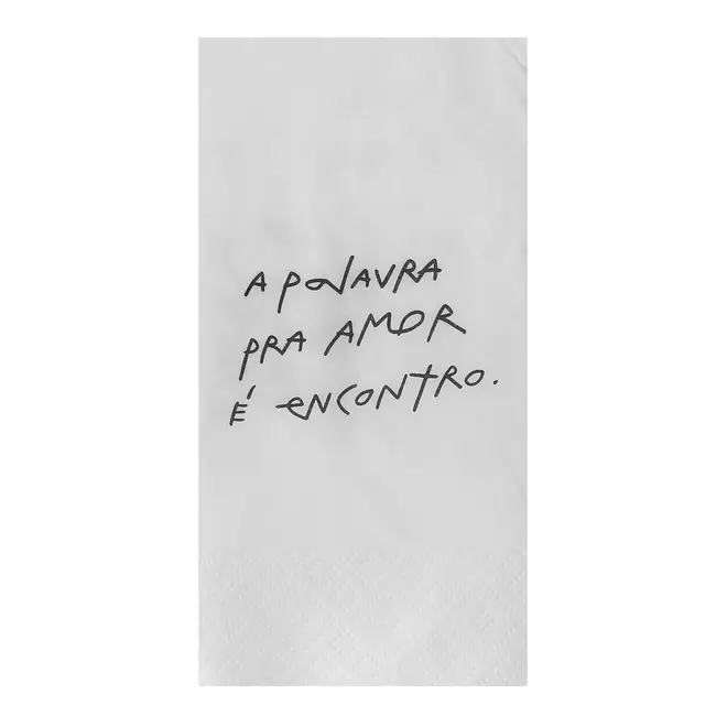 GUARDANAPO PACOTE COM 20 PEÇAS 39 CM X 39 CM MANUSCRITO - BRANCO/PRETO - Foto 2