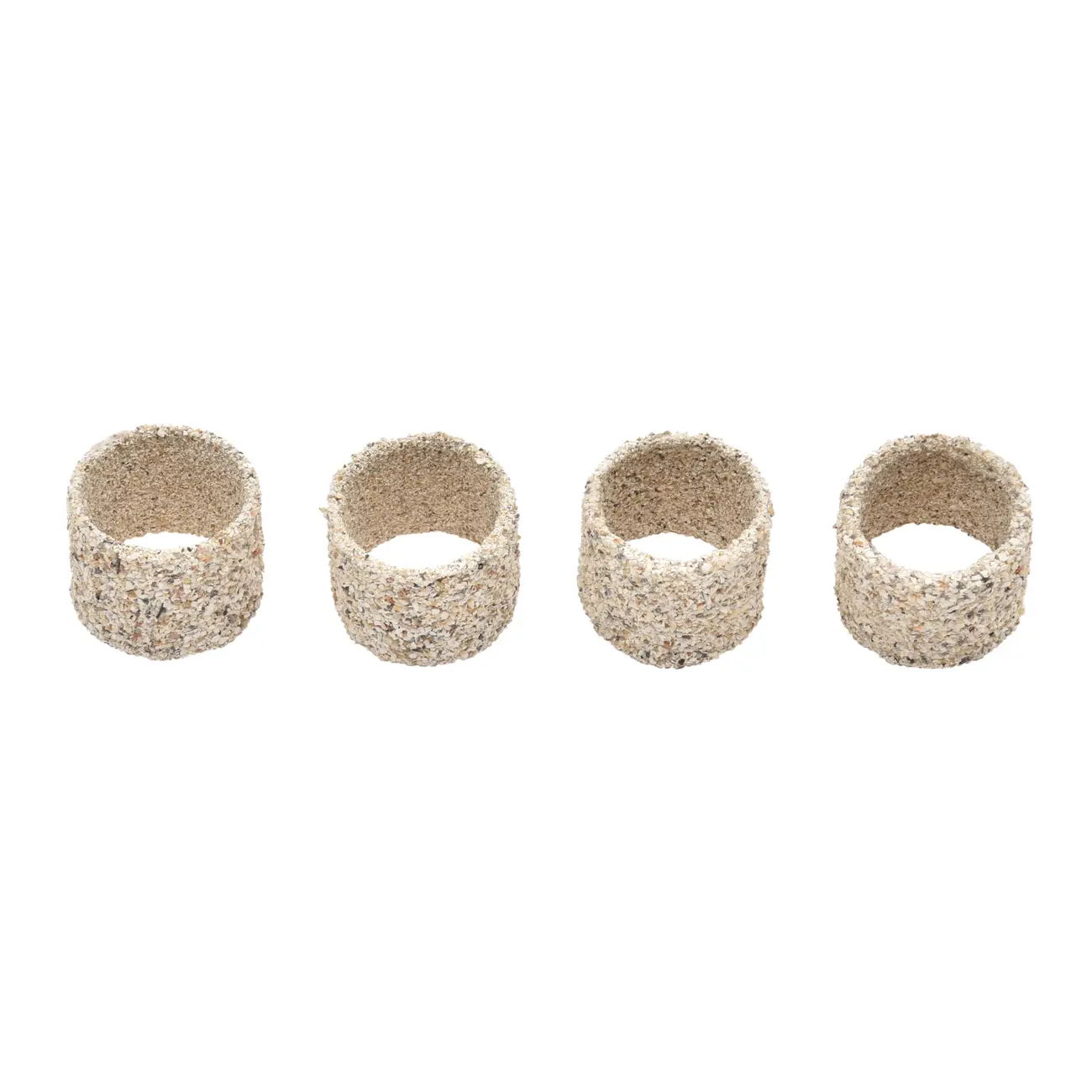 ARGOLA PARA GUARDANAPO CONJUNTO COM 4 PEÇAS CASCALHO - BRANCO/FIBRA CLARA - Foto 2