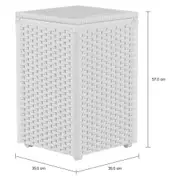 CESTO PARA ROUPA COM RODINHAS 35 CM X 35 CM X 57 CM ENREDO - BRANCO - Foto 2