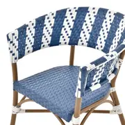 CADEIRA PARA ÁREA EXTERNA COM BRAÇOS BLUESTRIPE - CAFÉ/AZUL ESCURO - Foto 6