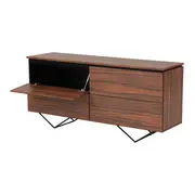 BUFFET 4 PORTAS BASCULANTES 1,60 M X 45 CM HEPTA - PAU FERRO/PRETO - Foto 3