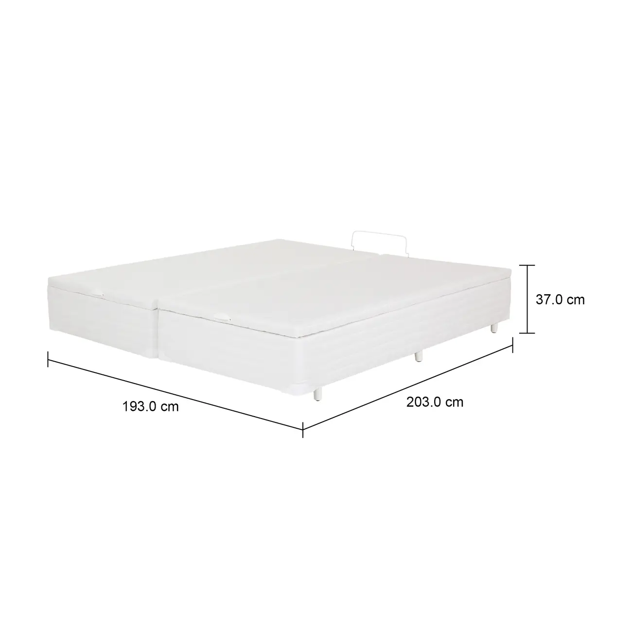 BASE PARA CAMA BOX KING 1,93 M X 2,03 M COM BAÚ MAX - BRANCO - Foto 10