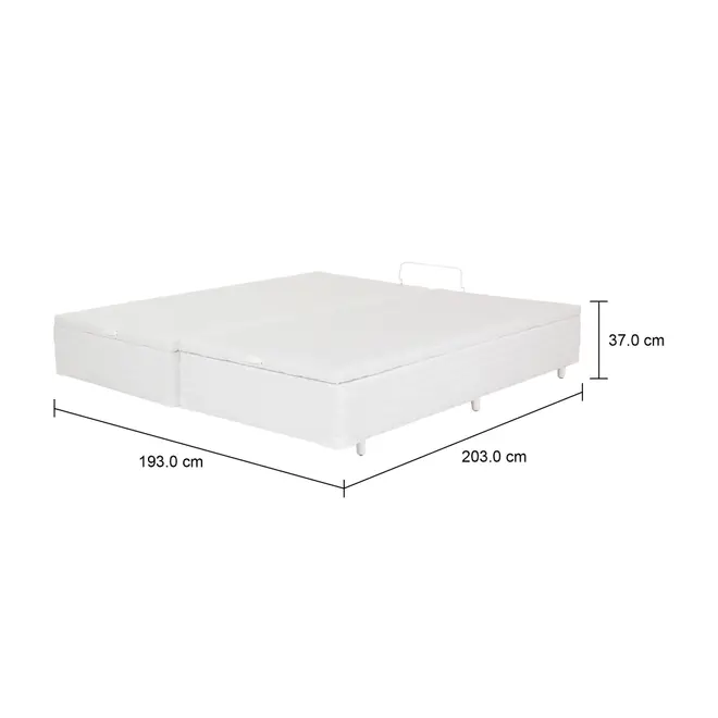 BASE PARA CAMA BOX KING 1,93 M X 2,03 M COM BAÚ MAX - BRANCO - Foto 10