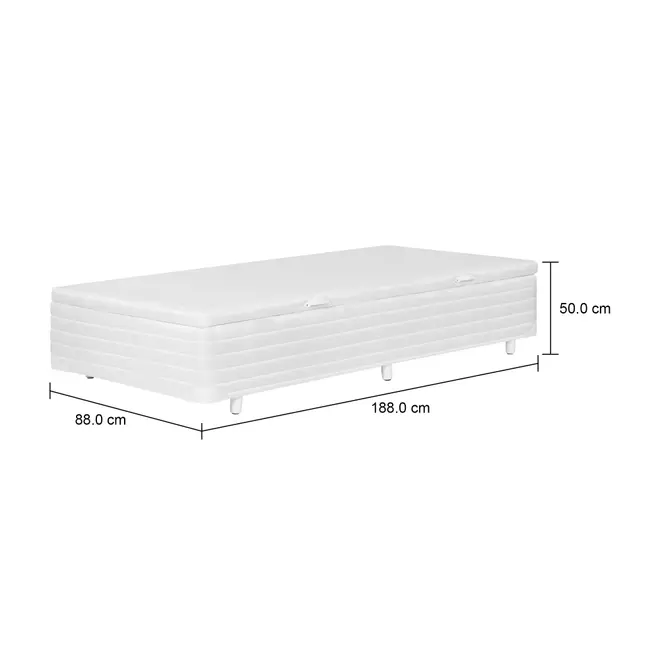 BASE PARA CAMA BOX SOLTEIRO 88 CM X 1,88 M COM BAÚ MAX - BRANCO - Foto 5