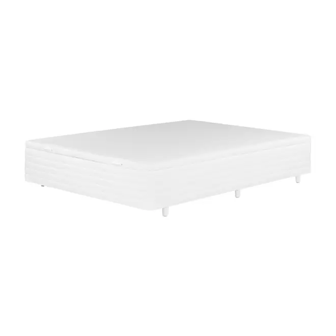 BASE PARA CAMA BOX CASAL 1,38 M X 1,88 M COM BAÚ MAX - BRANCO - Foto 1