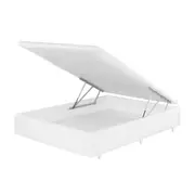BASE PARA CAMA BOX CASAL 1,38 M X 1,88 M COM BAÚ MAX - BRANCO - Foto 2