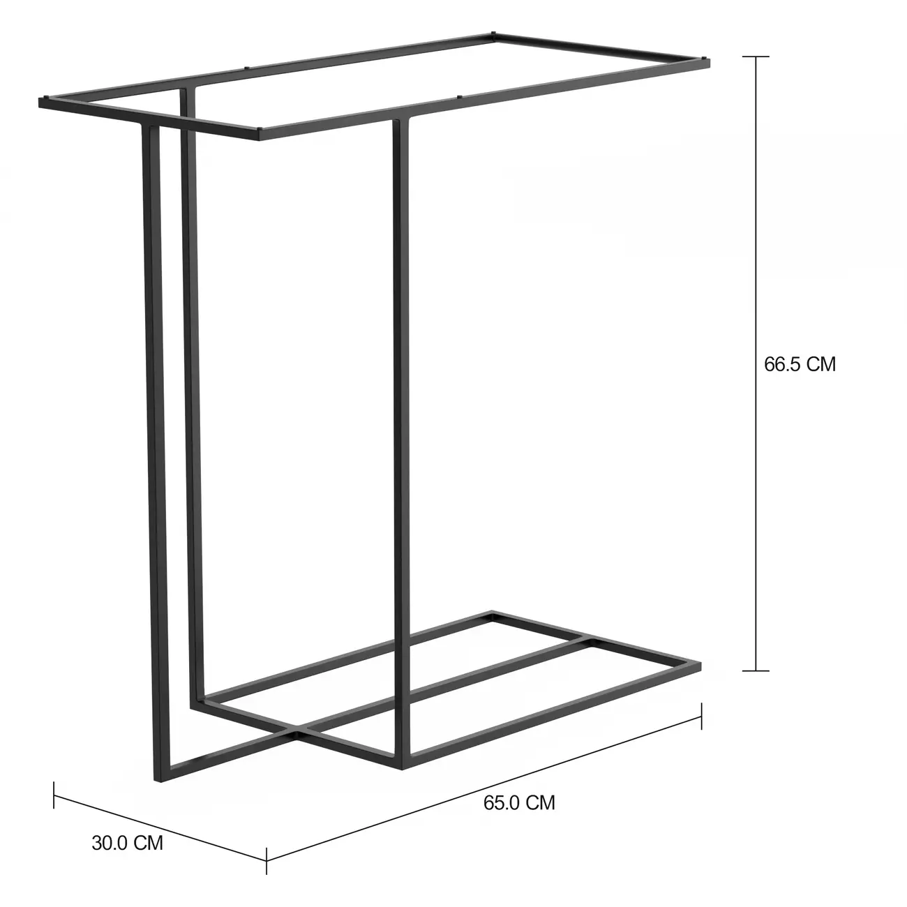 BASE DE MESA LATERAL 65 CM X 30 CM LINEAR - PRETO - Foto 2