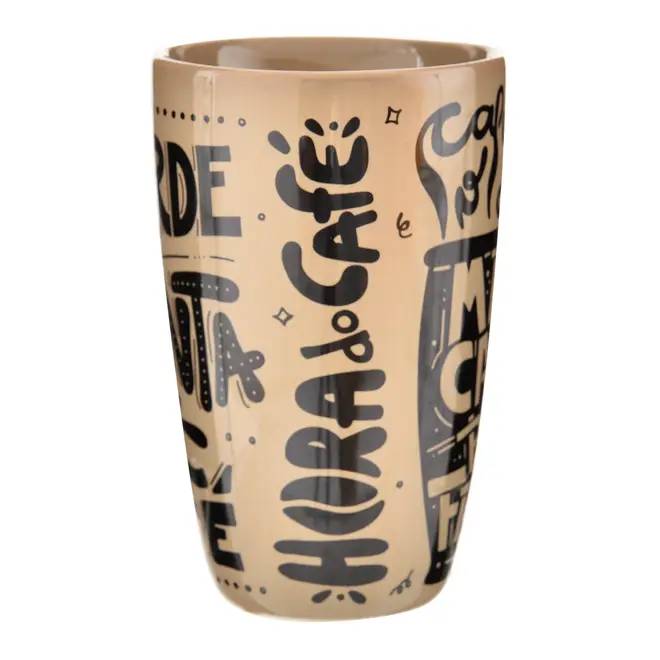 CANECA 400 ML HORA DO CAFÉ - BEGE/CAFÉ - Foto 3