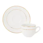 XÍCARA CAFÉ 75 ML GOLDEN - BRANCO/OURO - Foto 1