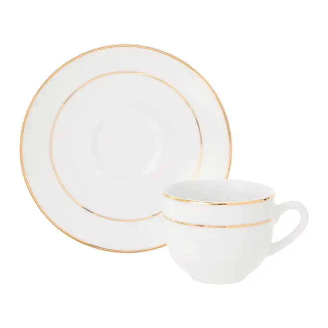 XÍCARA CAFÉ 75 ML GOLDEN - BRANCO/OURO - Foto 1