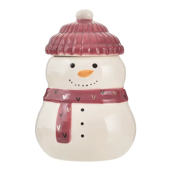 ADORNO BONECO DE NEVE NOEL 14 CM HOHO HOME - VERMELHO HINDU/BRANCO - Foto 1
