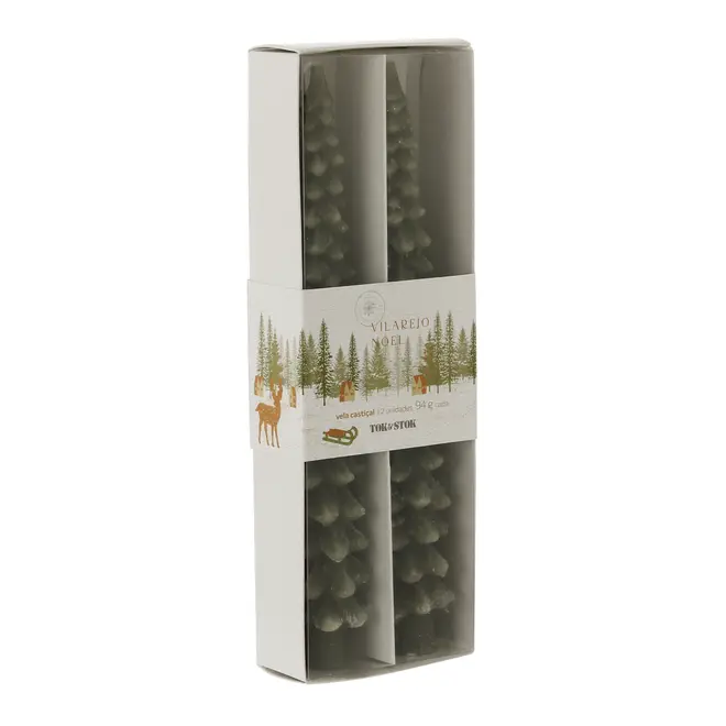 KIT COM 2 VELAS CASTIÇAL VILAREJO NOEL ÁRVORE - CIPRESTE - Foto 3