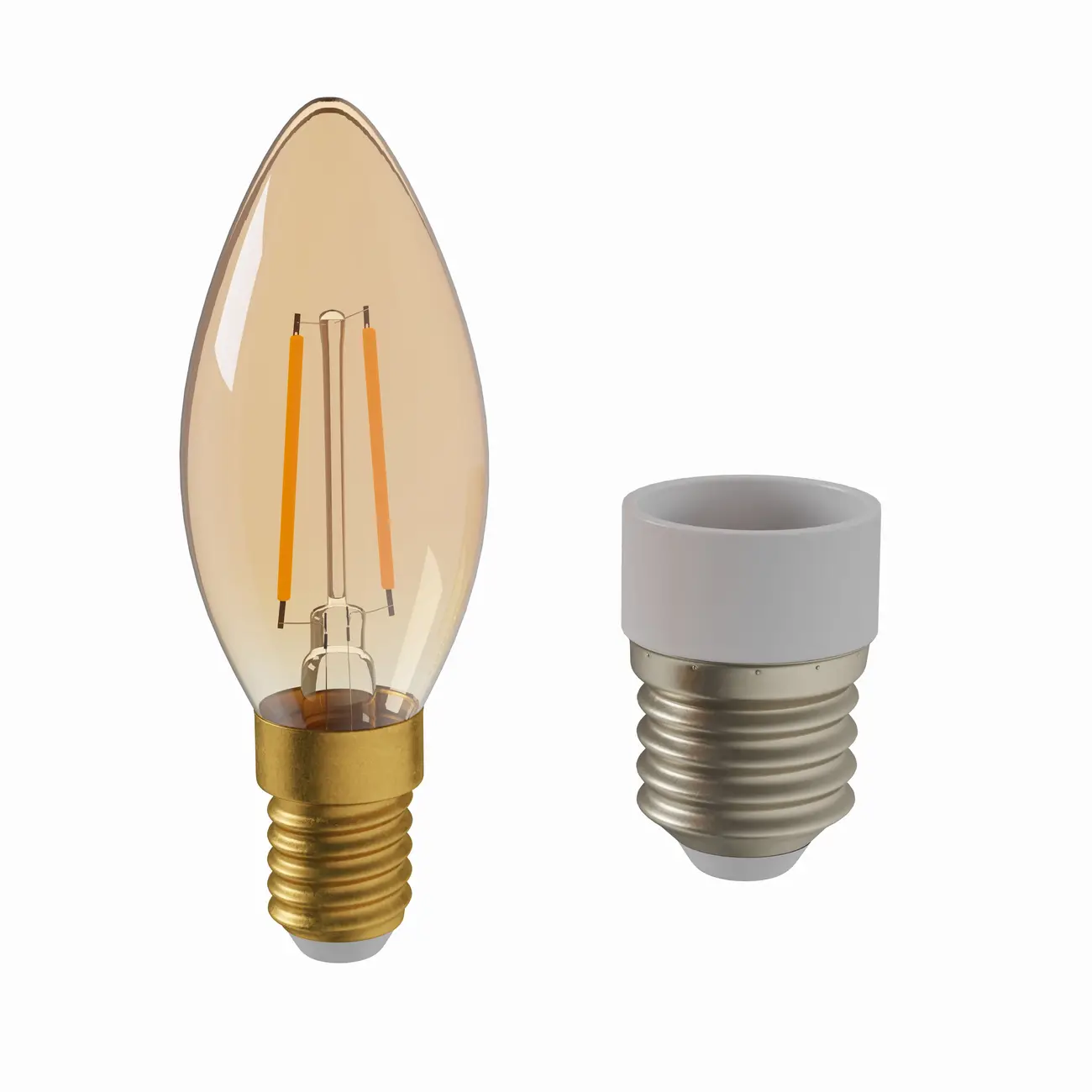LÂMPADA VELA FILAMENTO E14 E27 3W 220V LUZ AMARELA TASCHIBRA - HANBAR - Foto 13