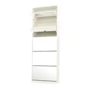 SAPATEIRA PISO/PAREDE 5 PORTAS BASCULANTES FAMILY MIRROR - BRANCO/PRATA - Foto 4