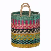 CESTO 35 CM X 24 CM X 24 CM BOLGATANGA - NOZ MOSCADA/MULTICOR - Foto 3