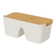 SALEIRO COM TAMPA DUPLO AREIAL - BRANCO/BAMBU - Foto 10