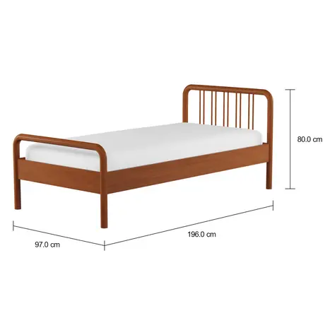 Imagem com medidas do produto CAMA DE SOLTEIRO 88 CM PATENTE