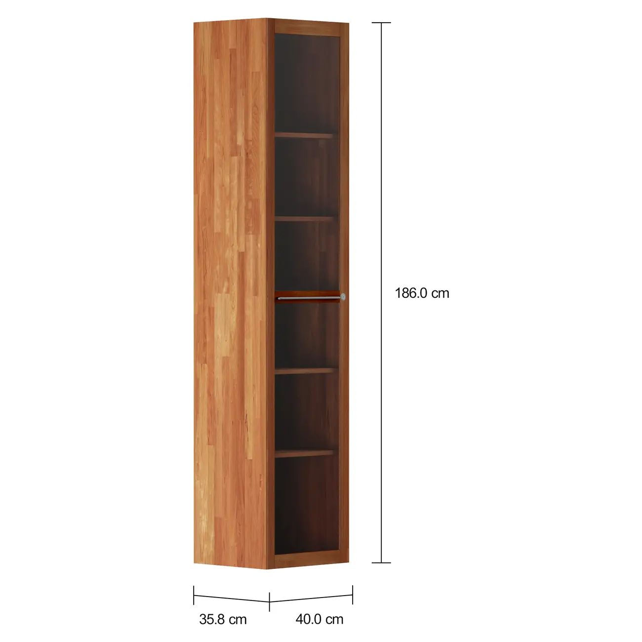 ARMÁRIO DE COZINHA 1 PORTA DE VIDRO 40 CM X 1,86 M GOURMET - NOZES/INCOLOR - Foto 4