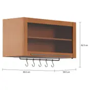 ARMÁRIO DE COZINHA AÉREO 80 CM 1 PORTA BASCULANTE GOURMET - NOZES/INCOLOR - Foto 4