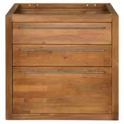 GAVETEIRO PARA COZINHA 80 CM 3 GAVETAS GOURMET - NOZES/ZINCO - Foto 1