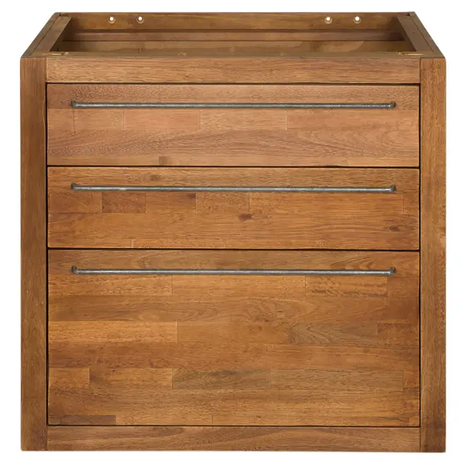 GAVETEIRO PARA COZINHA 80 CM 3 GAVETAS GOURMET - NOZES/ZINCO - Foto 1