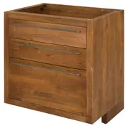 GAVETEIRO PARA COZINHA 80 CM 3 GAVETAS GOURMET - NOZES/ZINCO - Foto 3